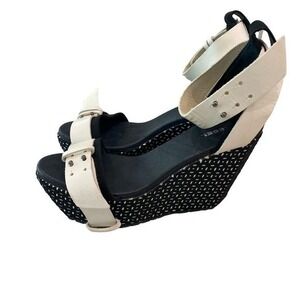 Y2K Diesel Platform Wedge Sandals‎ Black and White